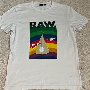 G-Star White Graphic T-Shirt for Men